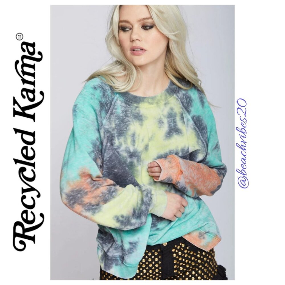 *RECYCLED KARMA Essentials Fall Tie Dye Sweatshirt Small NWOT RK-24 - Picture 4 of 10